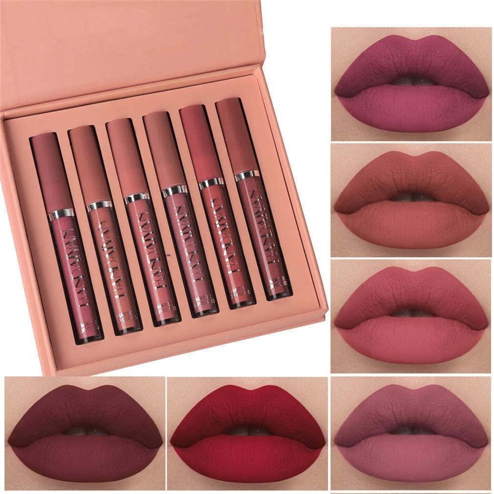 Haiaveng Lippenstift-Set Samtmattes Lipgloss-Set, wasserfest, nicht klebriger Lippenstift, Sexy 12 Farben in kräftigen Tönen