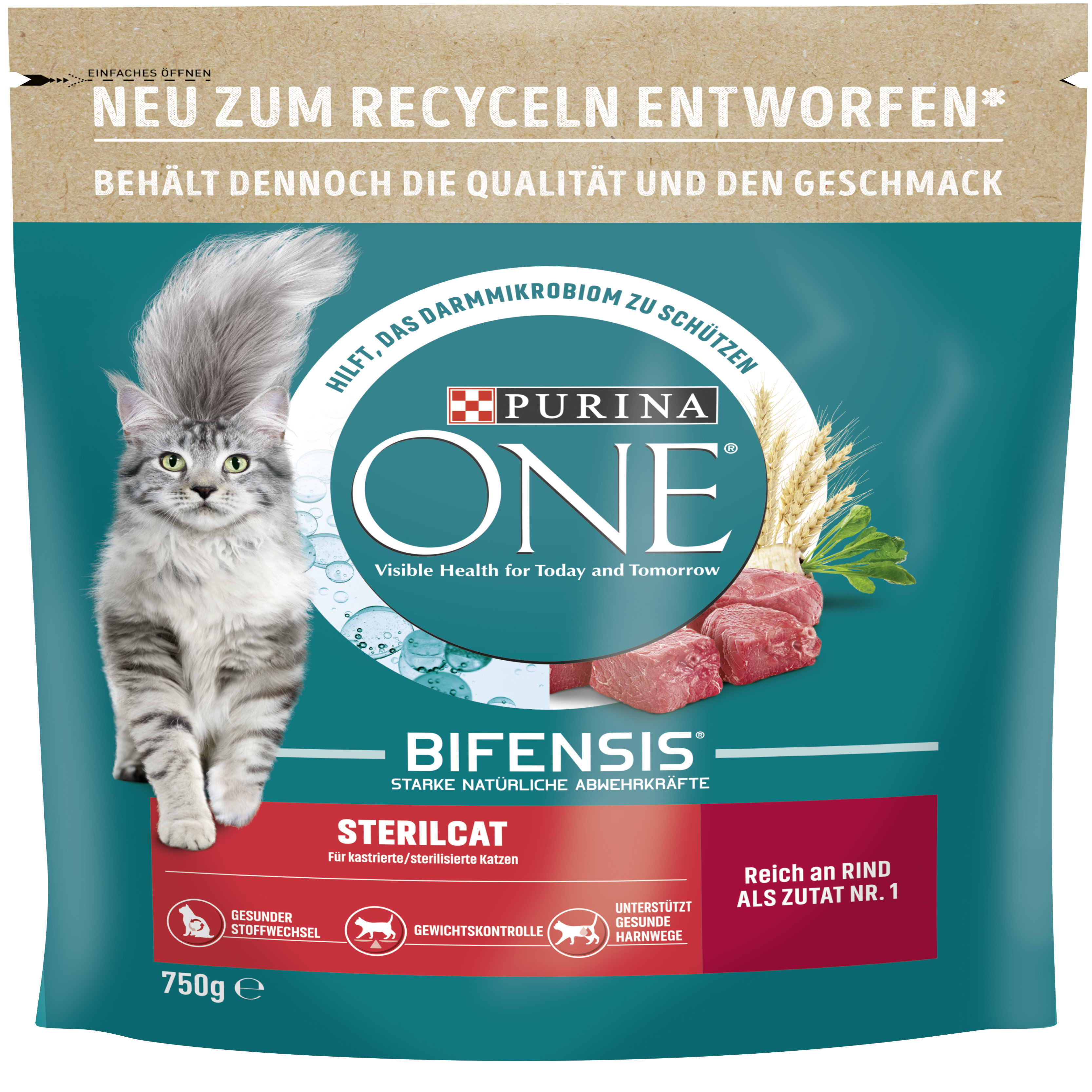 Purina ONE Trockenfutter Purina ONE BIFENSIS Sterilcat Rind 2x750 g