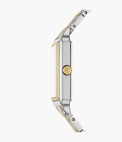 Fossil Set Armband Uhr Raquel 3-Zeiger-Werk Datum Edelstahl zweifarbig