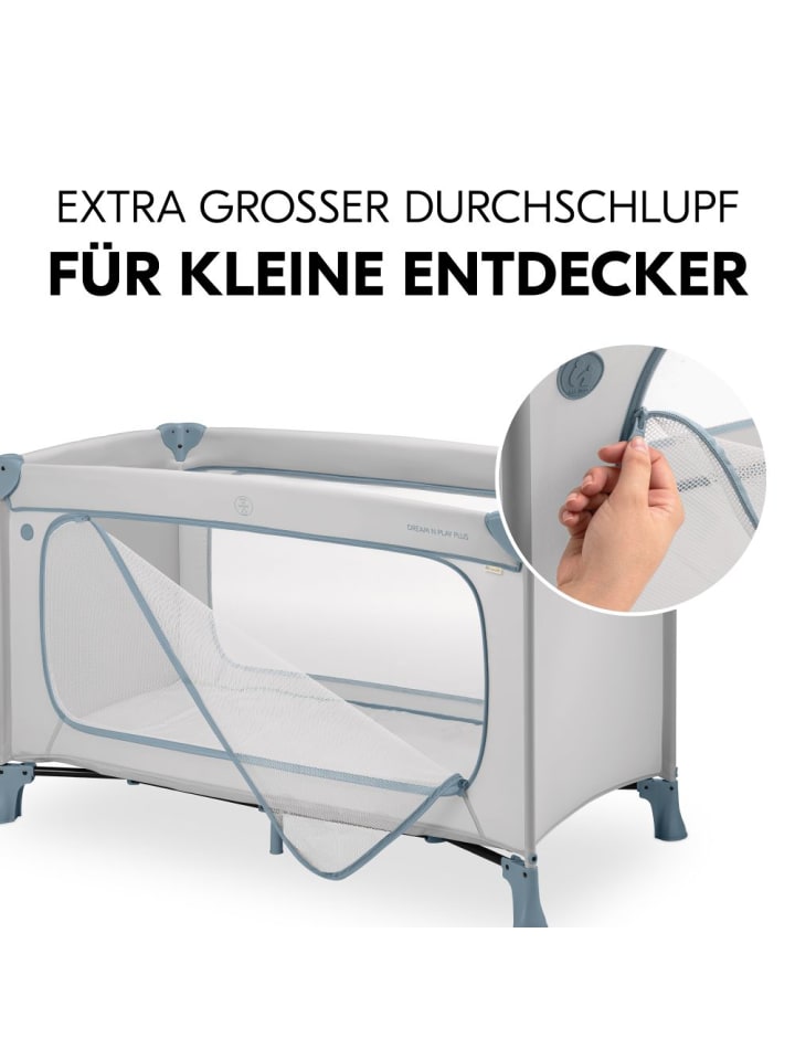 Hauck Reisebett Dream N Play Plus (mit seitlichem Einstieg) in grau,blau günstig kaufen onesize