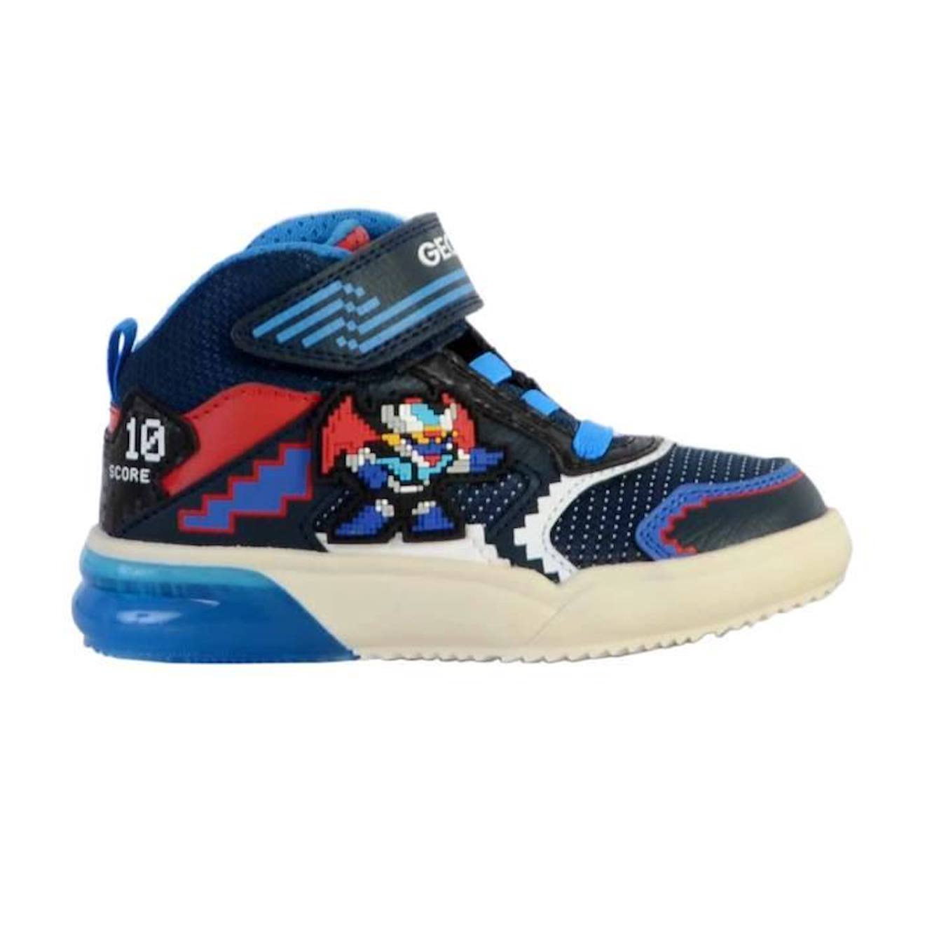 Basket Cuir Enfant Geox J Grayjay bleu