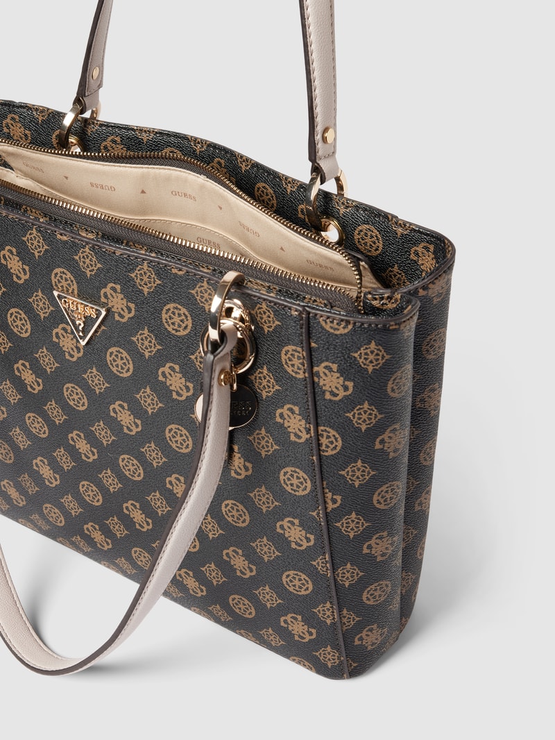 Shopper mit Allover-Print Modell 'NOELLE' in mittelbraun