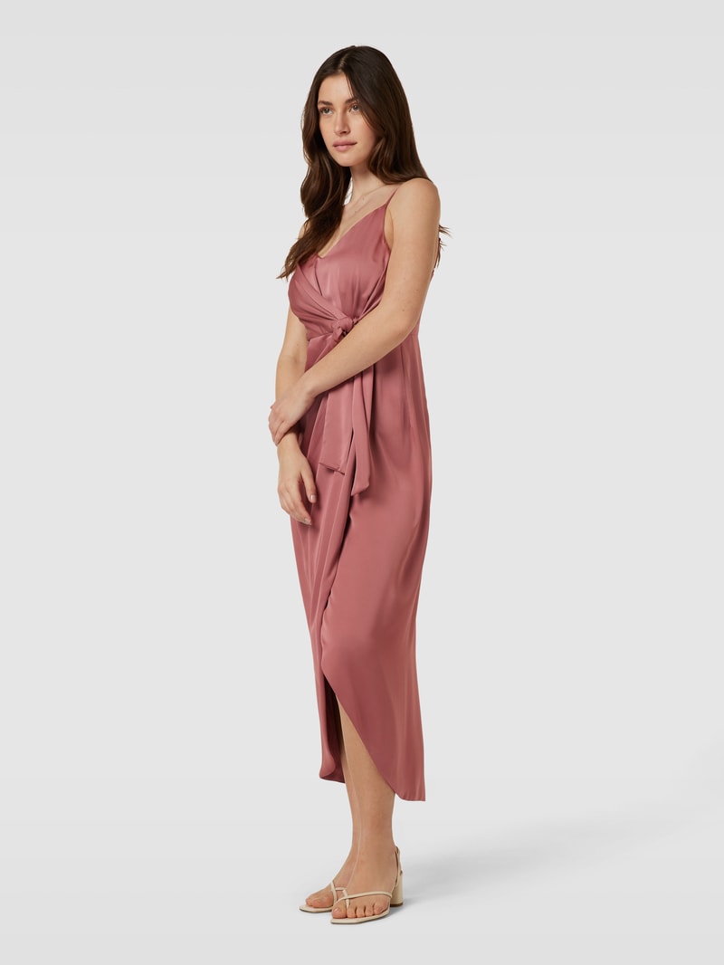 Cocktailkleid mit Knoten-Detail in rosé meliert