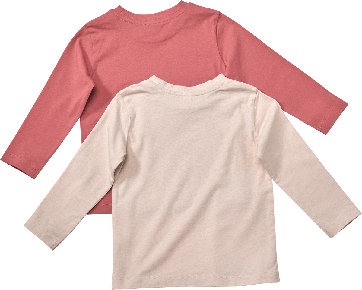Langarmshirts, rosa + beige, Gr. 104, 2 St