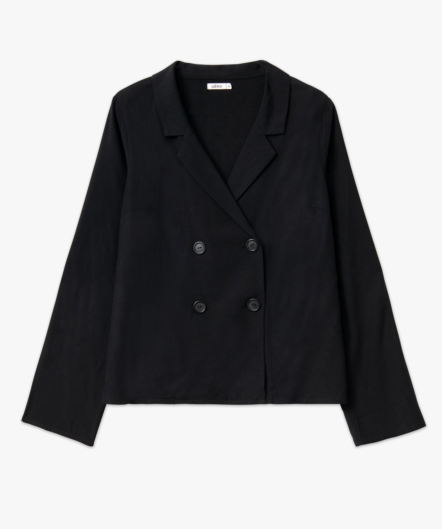 Chemise fluide à manches longues et double boutonnage femme noir | GEMO