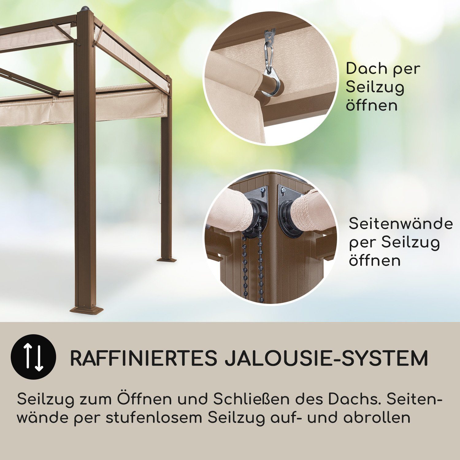blumfeldt Pavillon Pantheon_Cortina_Rust, (Set, Set), Pergola Terrassenüberdachung Grillpavillon Gartenpavillon Sonnenschutz