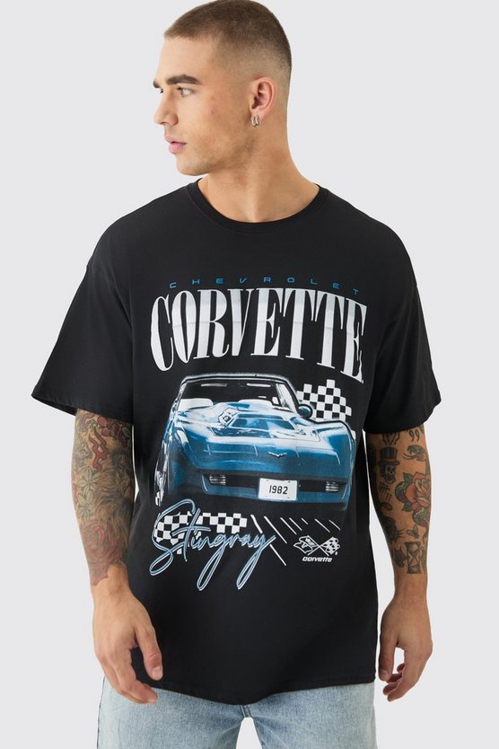 Oversize T-Shirt mit lizenziertem Corvette-Print