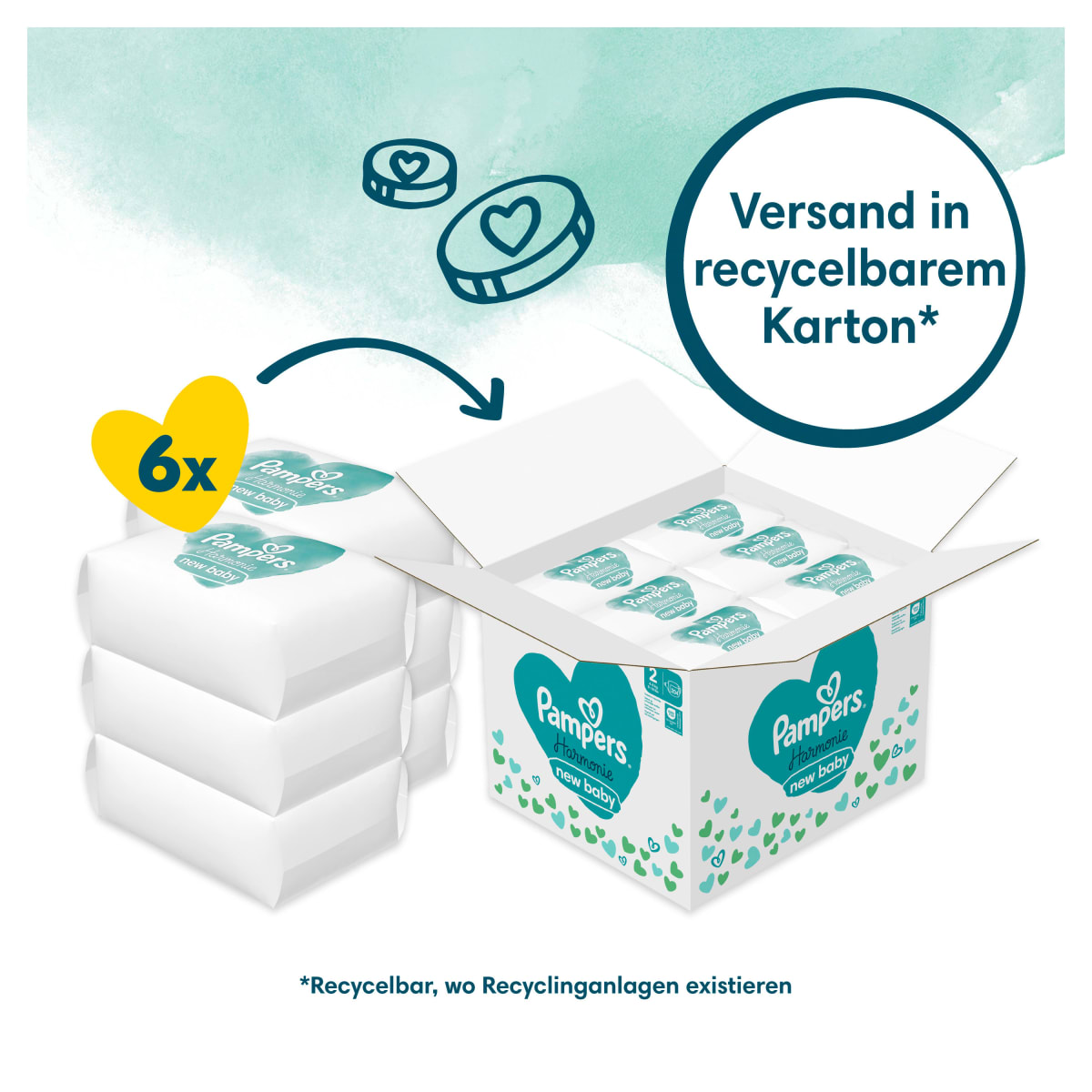 Windeln Harmonie Gr.2 Mini (4-8 kg), Monatsbox, 204 St
