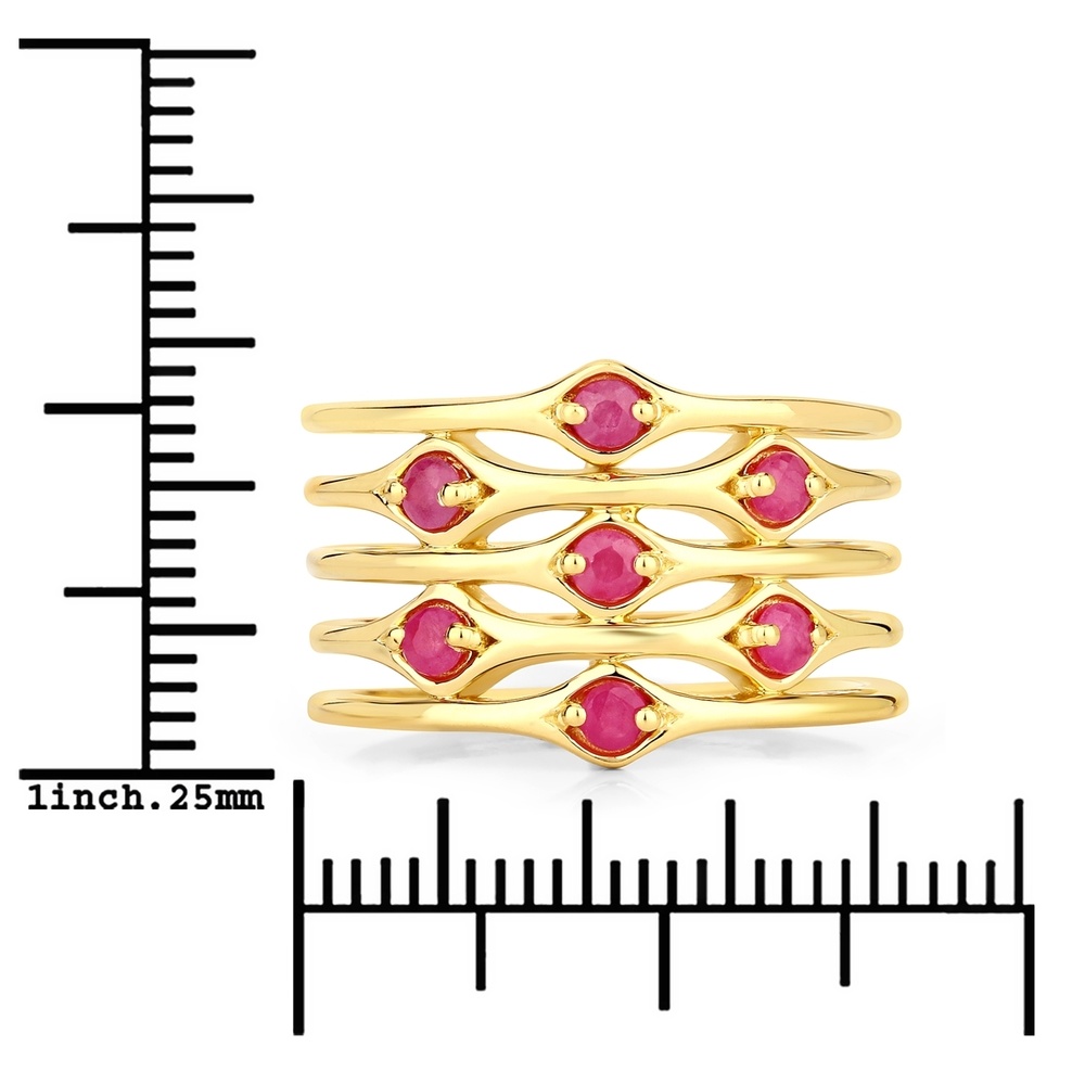 Rafaela Donata Bague Argent sterling Rubis en Or jaune Bague