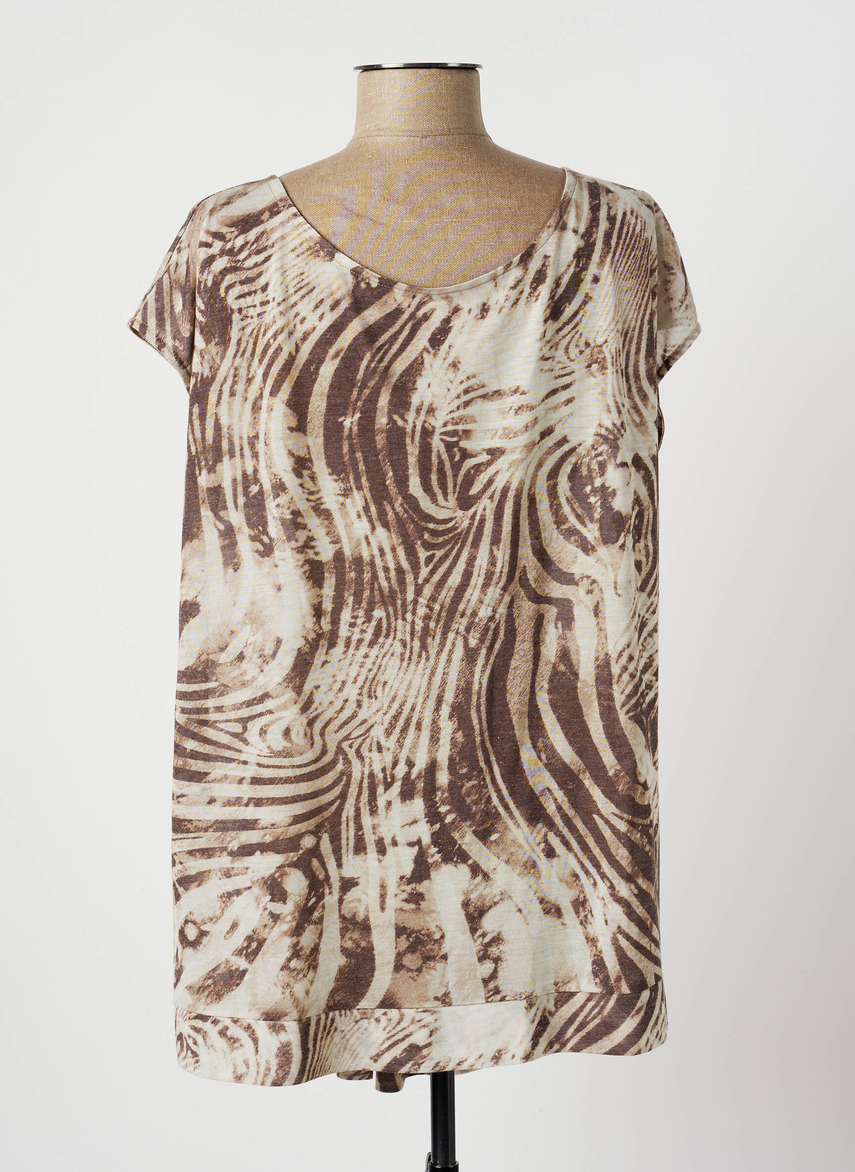 Lauren Vidal Tuniquemanchecourte Femme couleur marron
