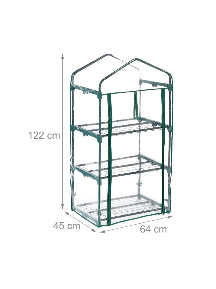 relaxdays Balkongewächshaus in Grün/ Transparent - (B)64 x (H)122 x (T)45 cm günstig kaufen onesize