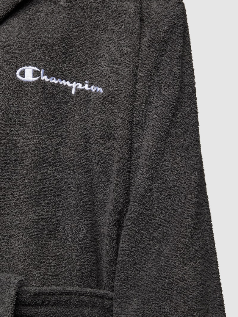 Bademantel mit Kapuze in schwarz