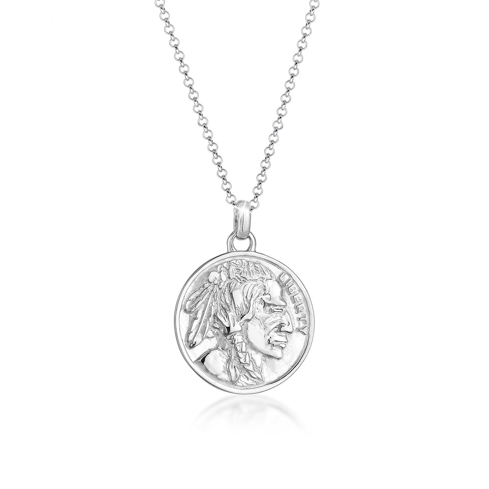 Elli Elli Collier Plaquettaire Antique Boho Festival Collier Femme  (925/1000) Argent collier