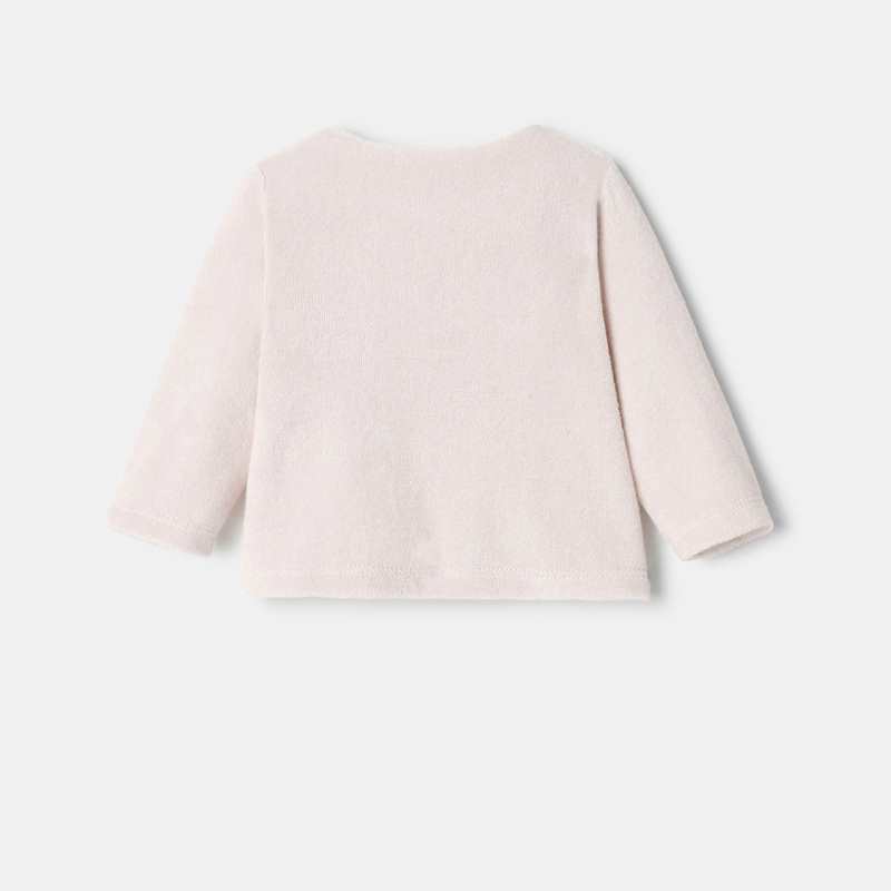 Gilet boutons à pression en coton rose naissance Absorba