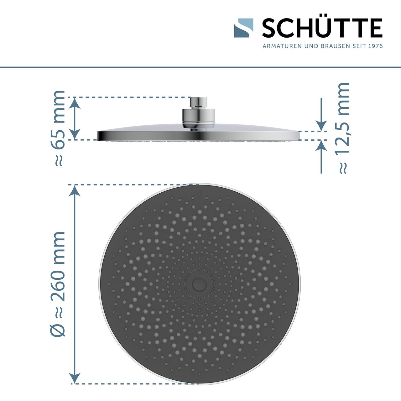 Schütte CAPRI Kopfbrause, Chrom/Anthrazit