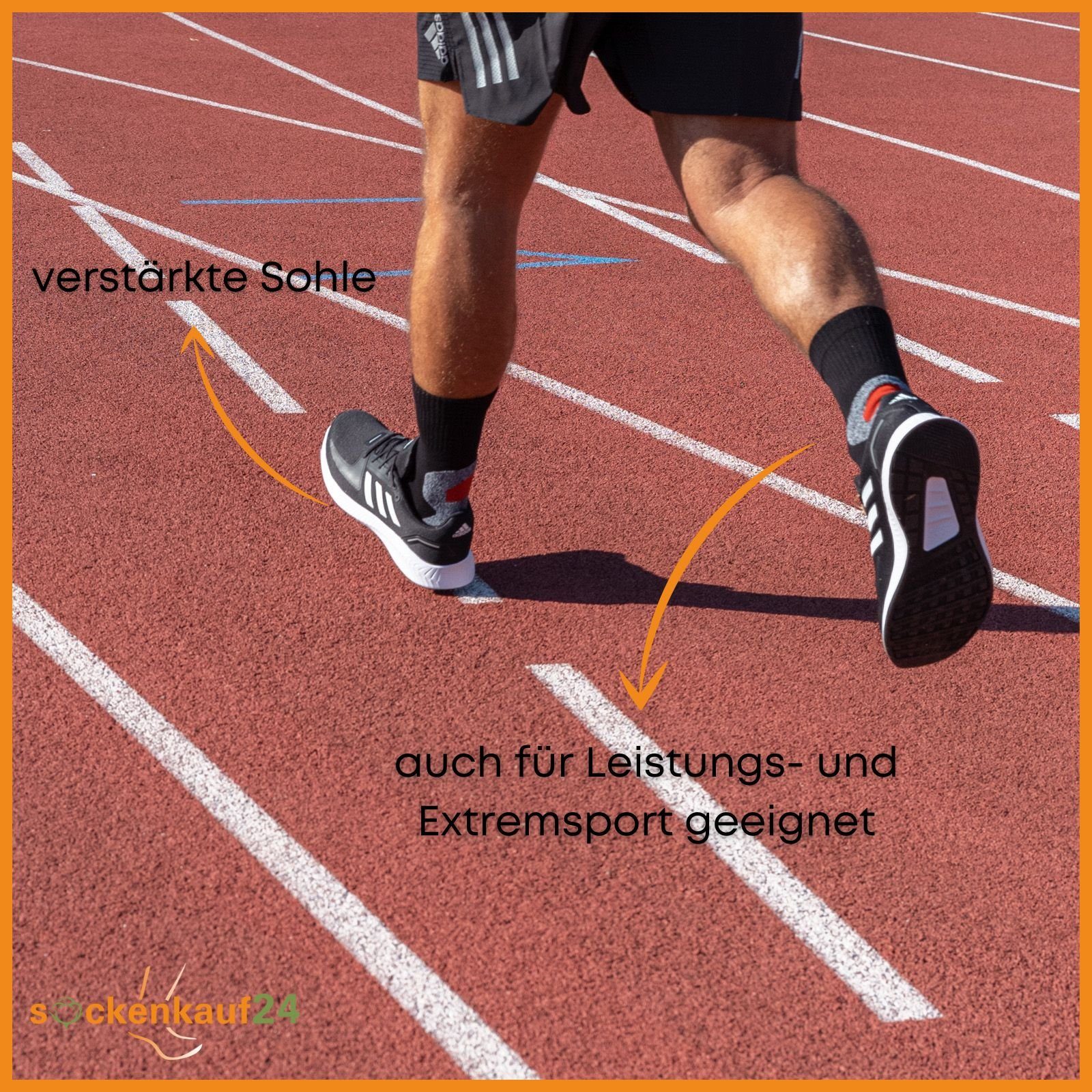 sockenkauf24 Sportsocken 3 Paar Damen & Herren Funktionssocken (43-46, Farbmix) Laufsocken Wandersocken Stoßabfedernd - 16101 WP
