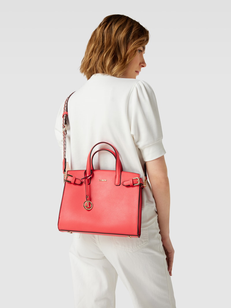 Handtasche mit Label-Detail Modell 'INSANTE' in koralle