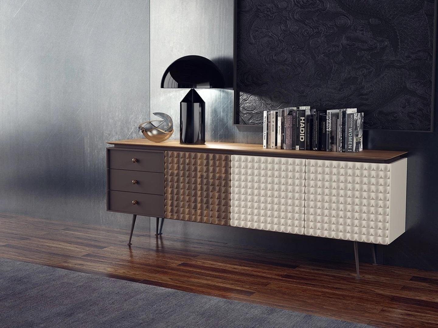 JVmoebel Esszimmer-Set Einrichtung Esstisch Stühle Set Design Tisch Esszimmer Sideboard, (6-St., 1x Esstisch + 4x Stühle + 1x Sideboard), Made in Europa