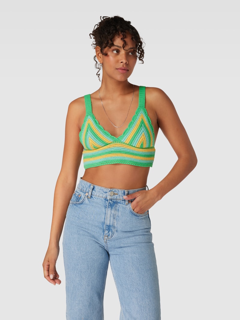 Bralette-Top in Strick-Optik Modell 'BEDDY' in grün