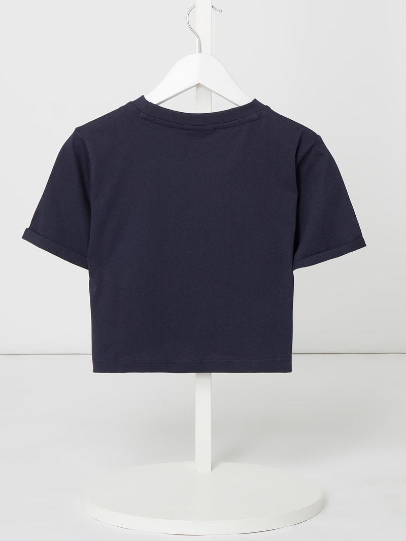 Boxy Fit T-Shirt mit Logo-Print Modell 'Nicky' in marineblau