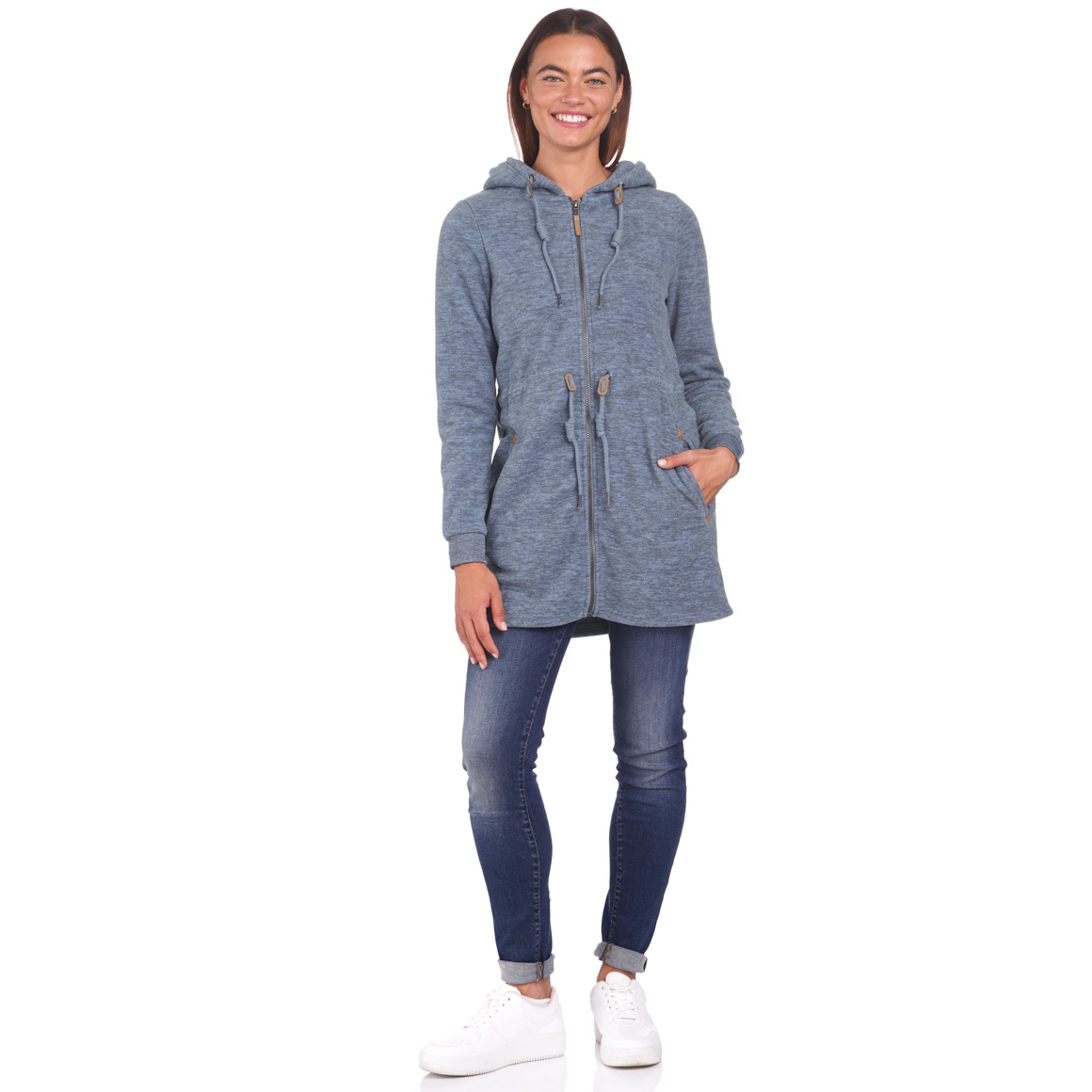 Damen Fleecejacke mit Kapuze