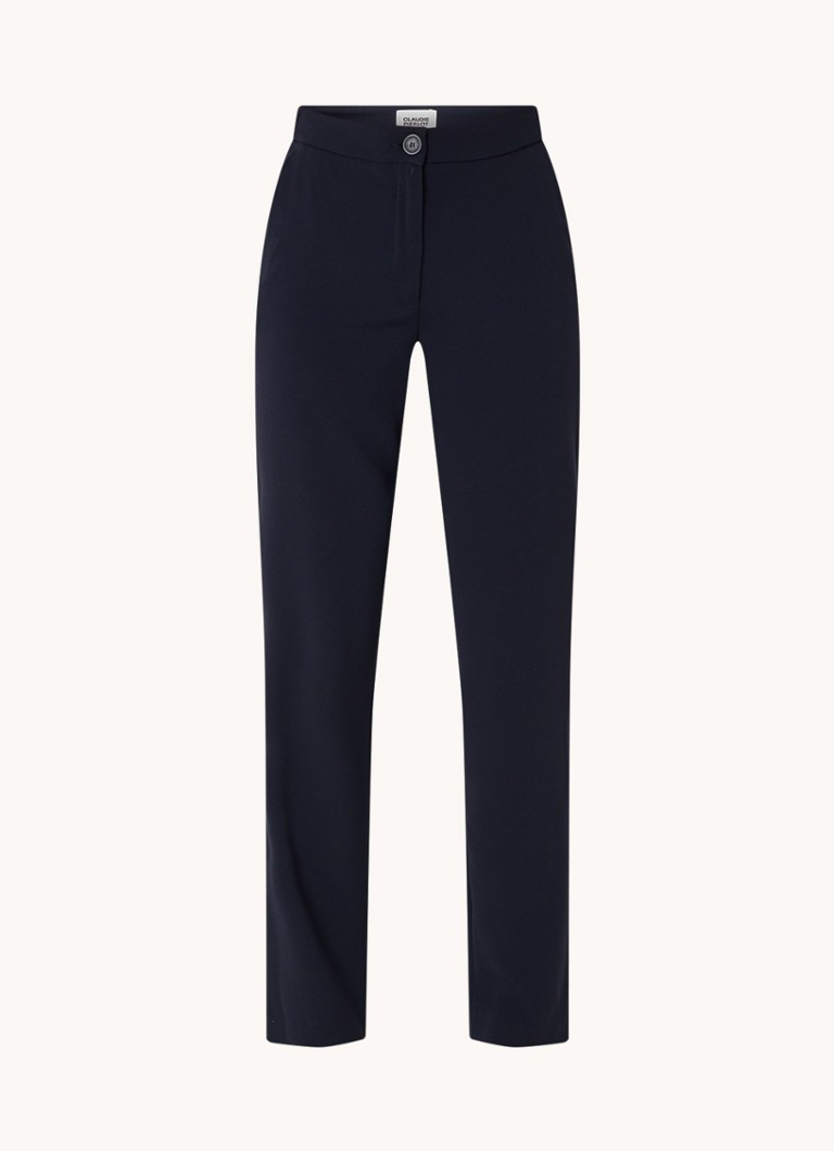 Calças Claudie Pierlot Parfum de cintura alta e corte reto com bolsos laterais.