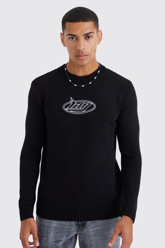 Recycelter Pullover mit B&M Stickerei