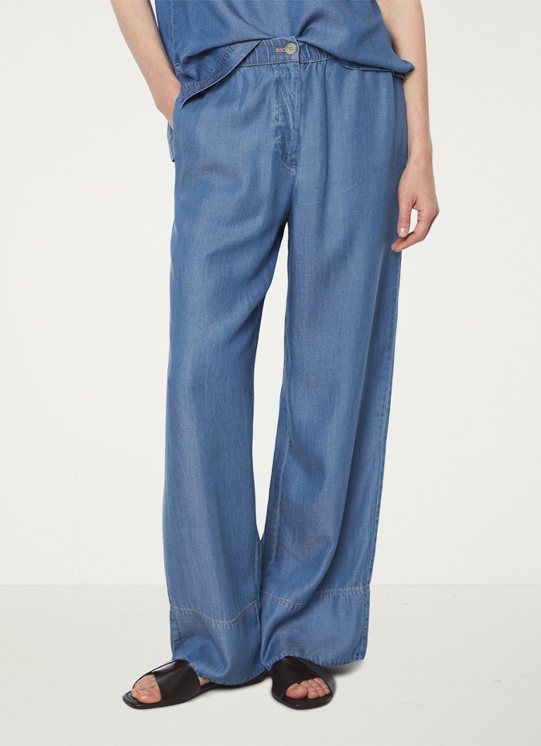 Pantaloni largi Marc O'Polo din chambray cu buzunare laterale