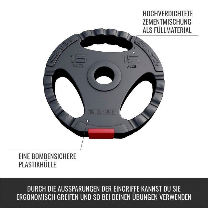 GORILLA SPORTS Hantelscheiben Olympia 30 kg, 30 kg, (Set, 2-tlg)