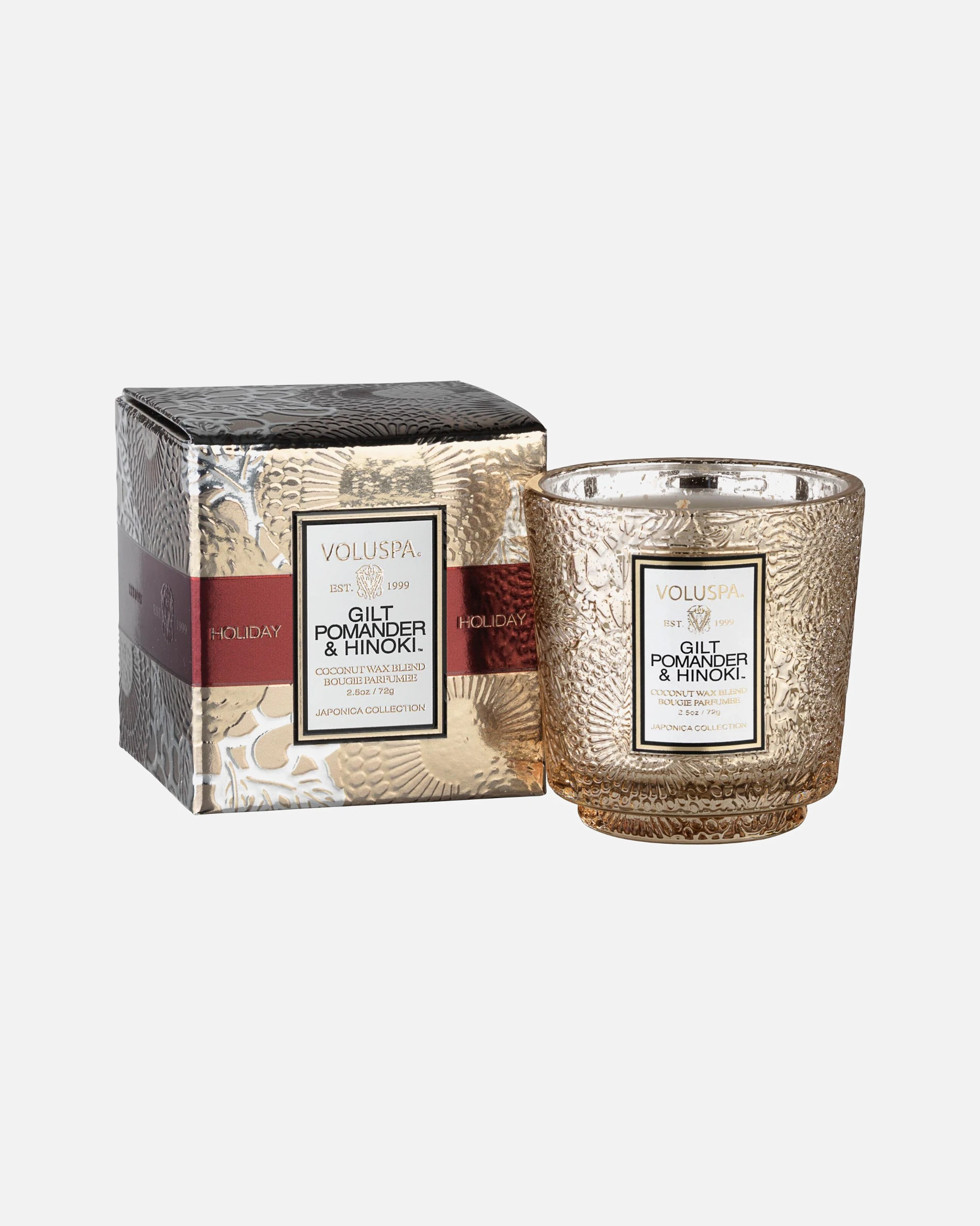 VOLUSPA Gilt Pomander & Hinoki Petite Pedestal svijeća