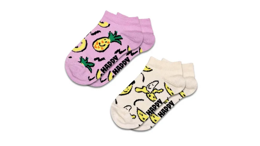 Happy Socks Kinder Sneaker Socken Fruits 2er Pack Light Purple