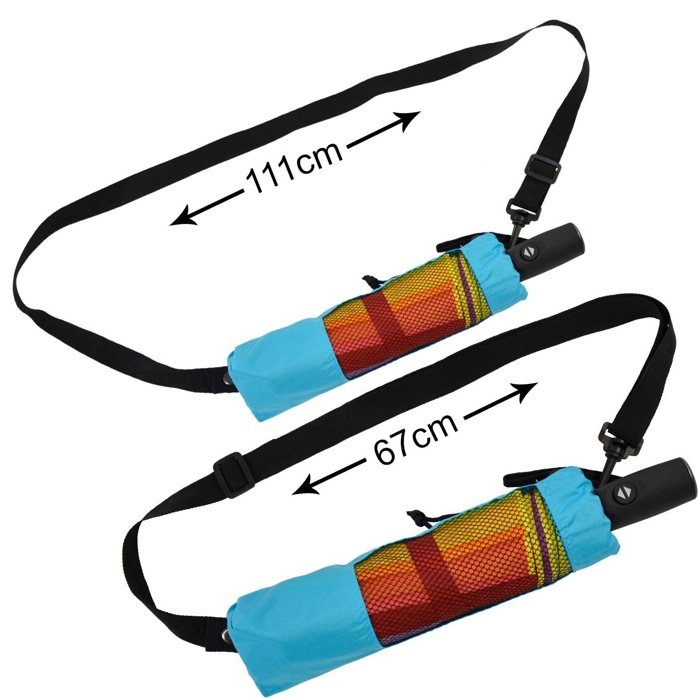 iX-brella Taschenregenschirm XXL Regenbogen Trekking-Schirm 16-Farben Automatik, riesig