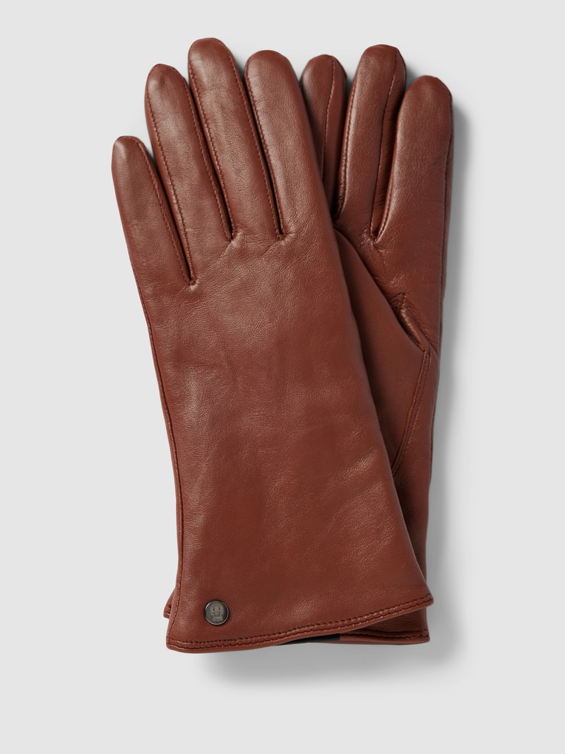 Lederhandschuhe aus echtem Leder in cognac