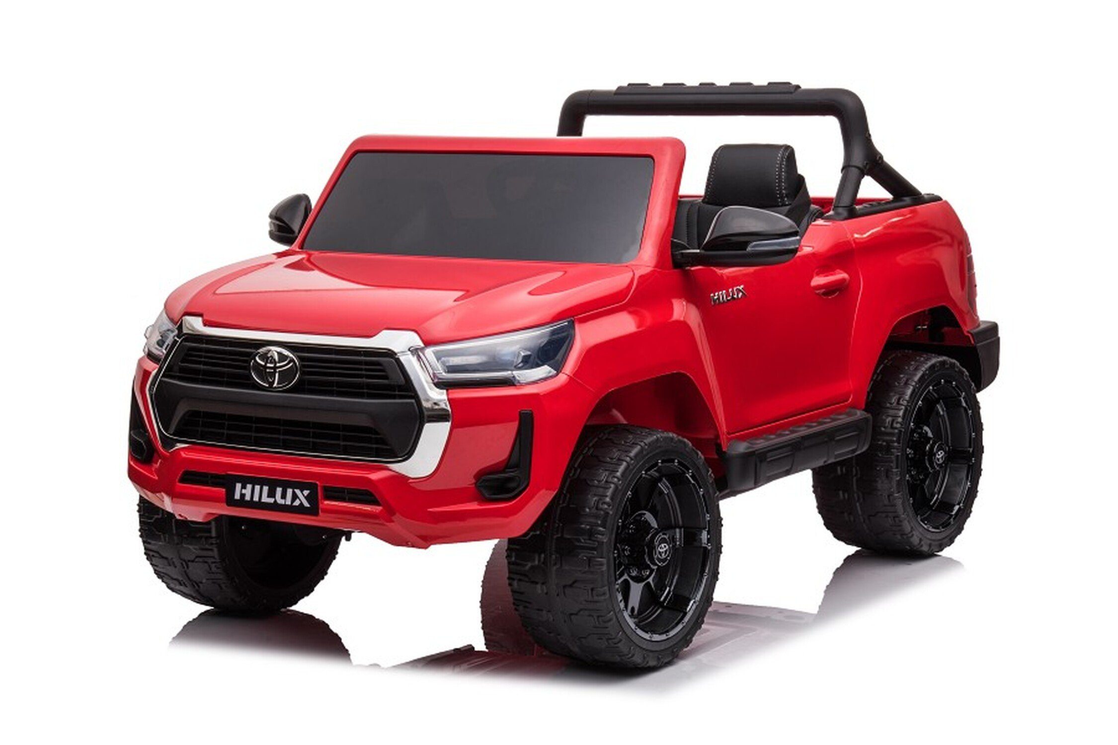 TPFLiving electric children's car Toyota Hilux - motor: 4 x 12V - battery: 1 x 12 Volt/14Ah, load capacity 40 kg, children's car - electric car with leather seat and seat belt