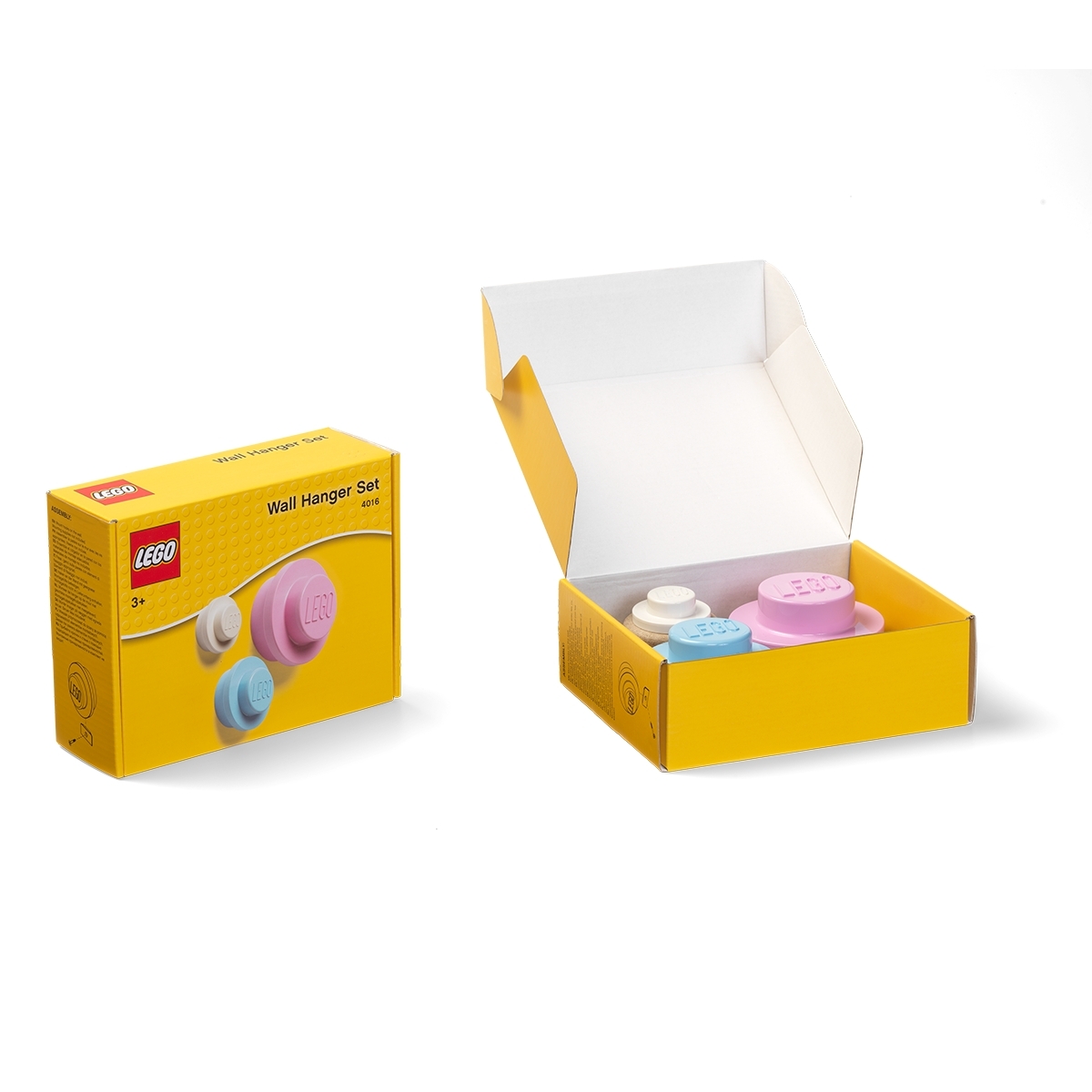Wandhaken-Set in Weiß, Hellblau und Rosa 5006139