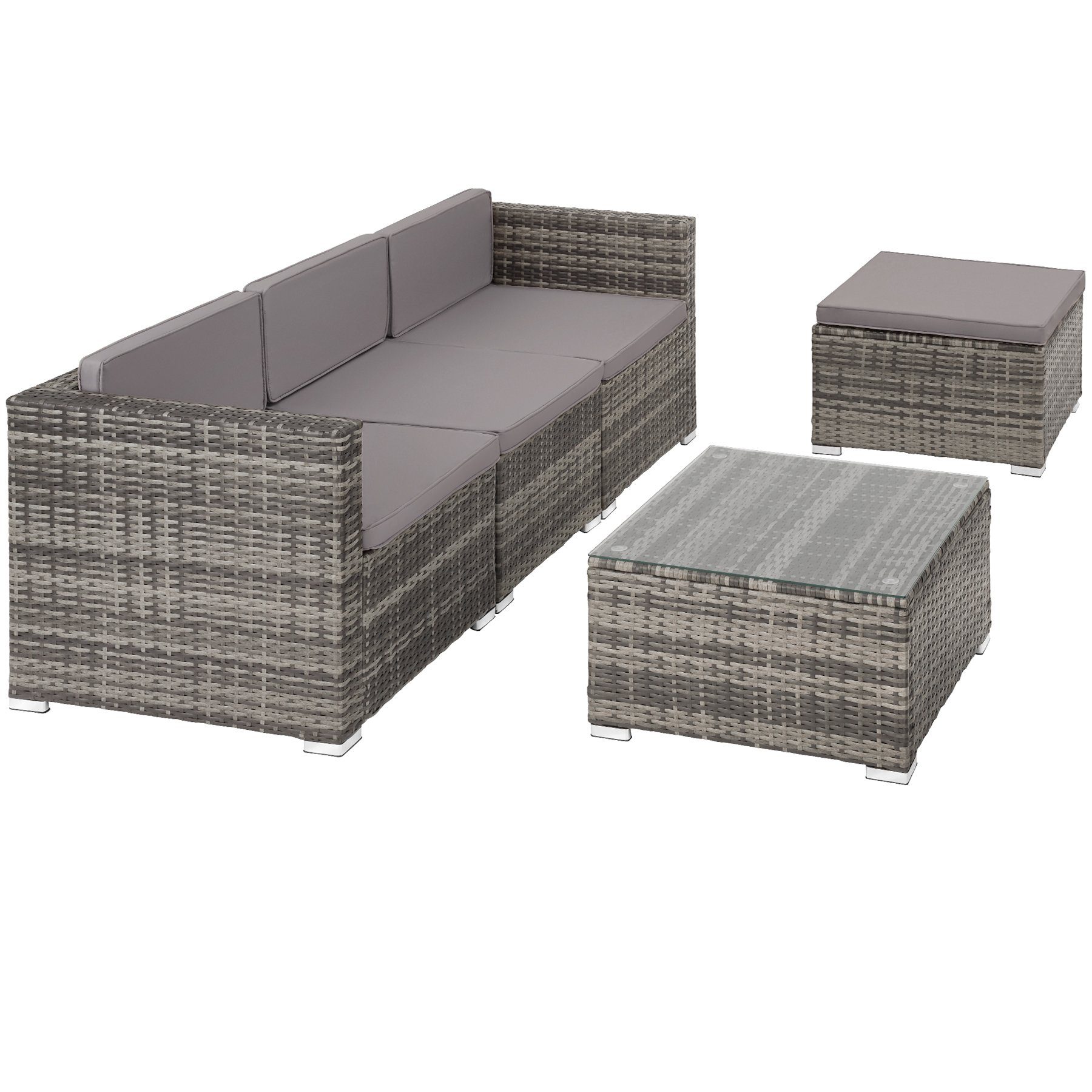 tectake Loungeset Lignano, (Set, 5-tlg)