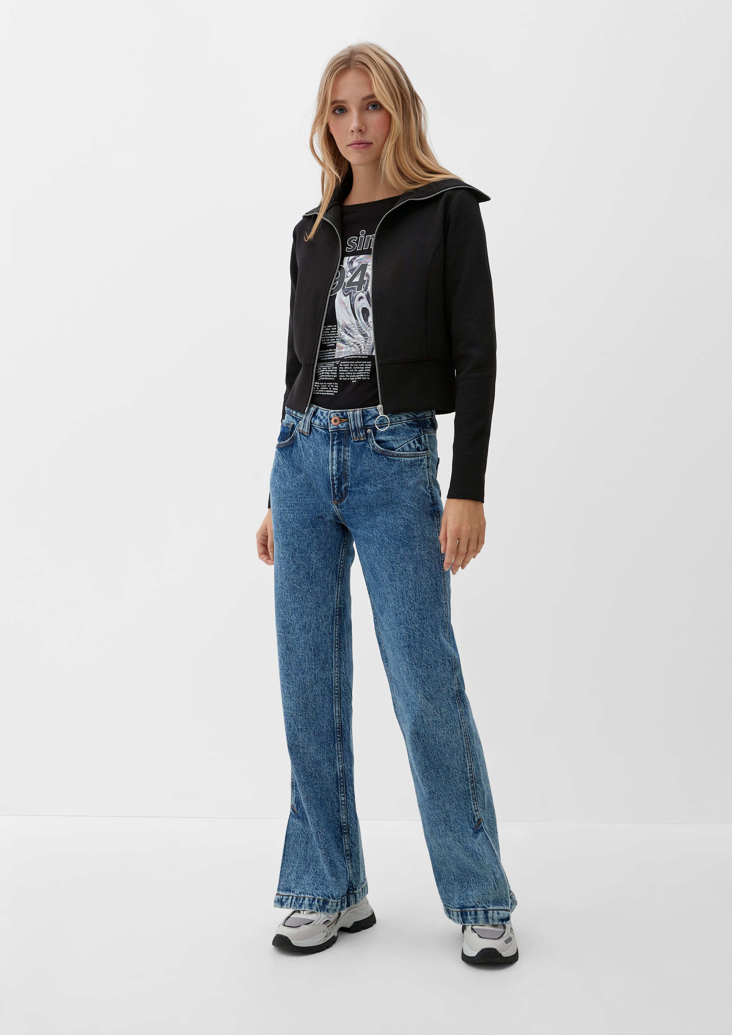 Sweatjacke mit Umlegekragen  2126081-9999