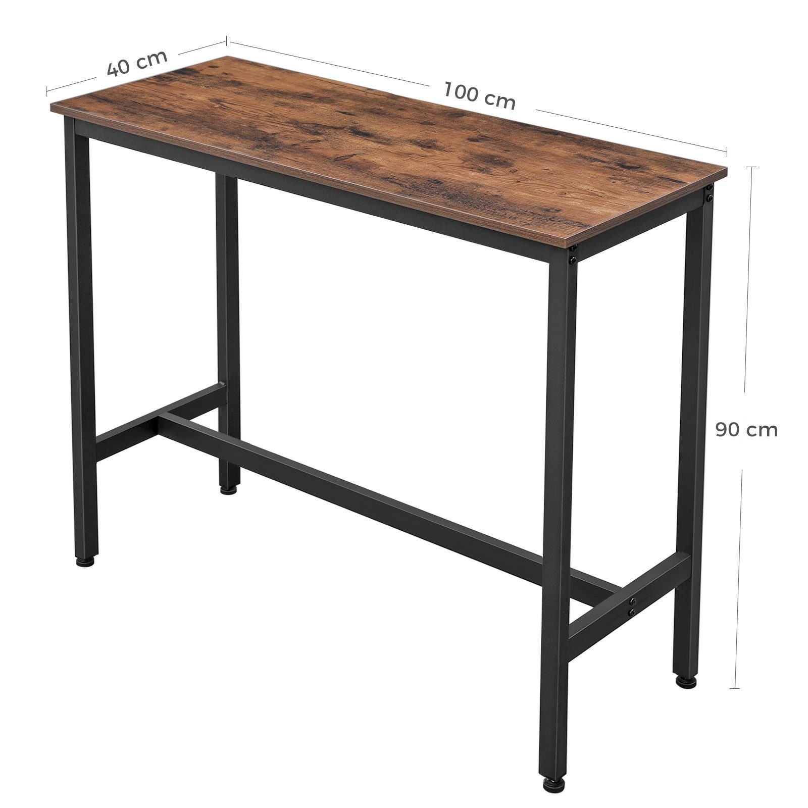 VASAGLE Bartisch Küchentisch Bistrotisch, 100x40x90cm, bis 100kg belastbar