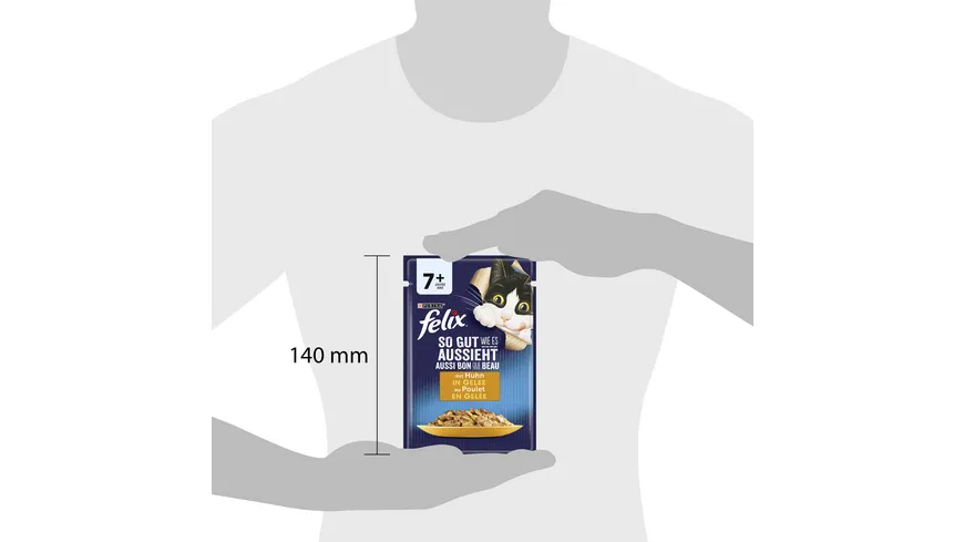 PURINA FELIX So gut wie es aussieht in Gelee Senior mit Huhn Katzennassfutter 85 g