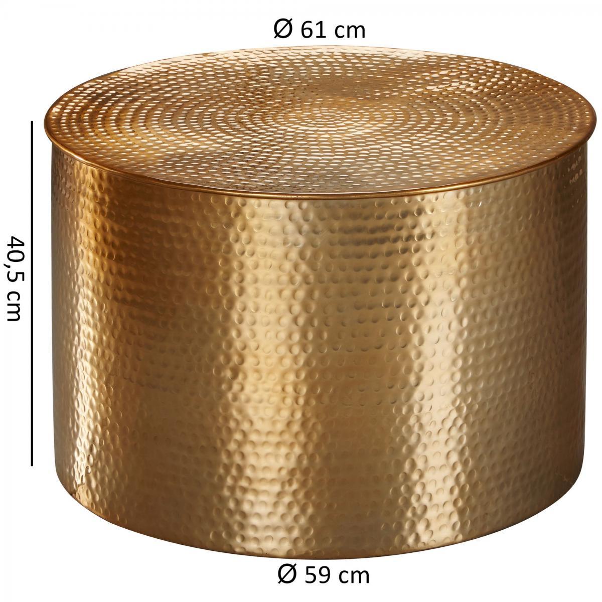 Wohnling Couchtisch RAHI 61 x 40,5 x 61 cm Gold