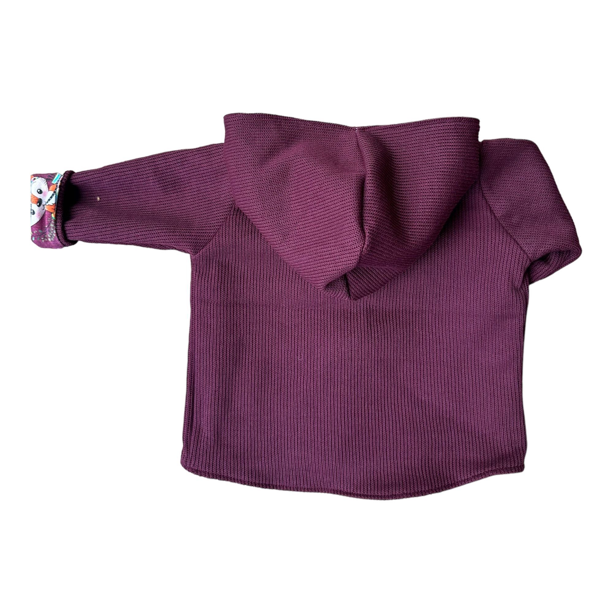 Land-Juwelen Kapuzenstrickjacke Strickjacke Fuchs weinrot Boho