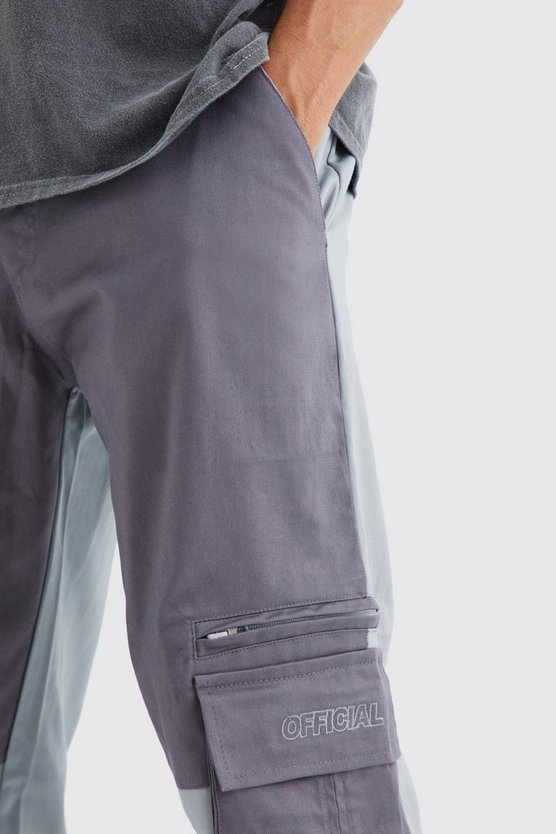 Slim-Fit Colorblock Cargo-Schlaghose