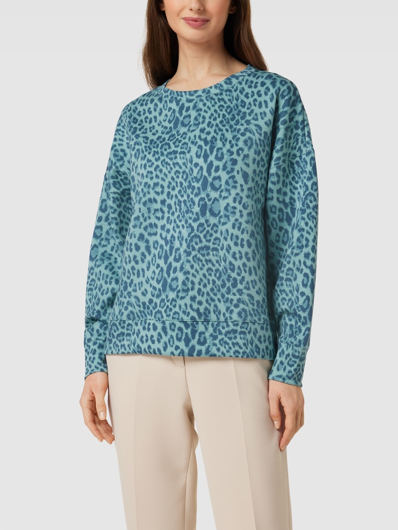 Oversized Sweatshirt mit Animal-Print in ozean blau