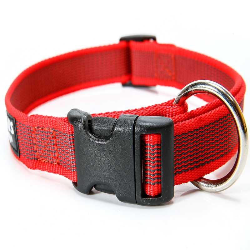 JULIUS-K9 Hundehalsbänder JULIUS-K9 Julius K9 Halsband 25mm x 39-65cm rot/ grau