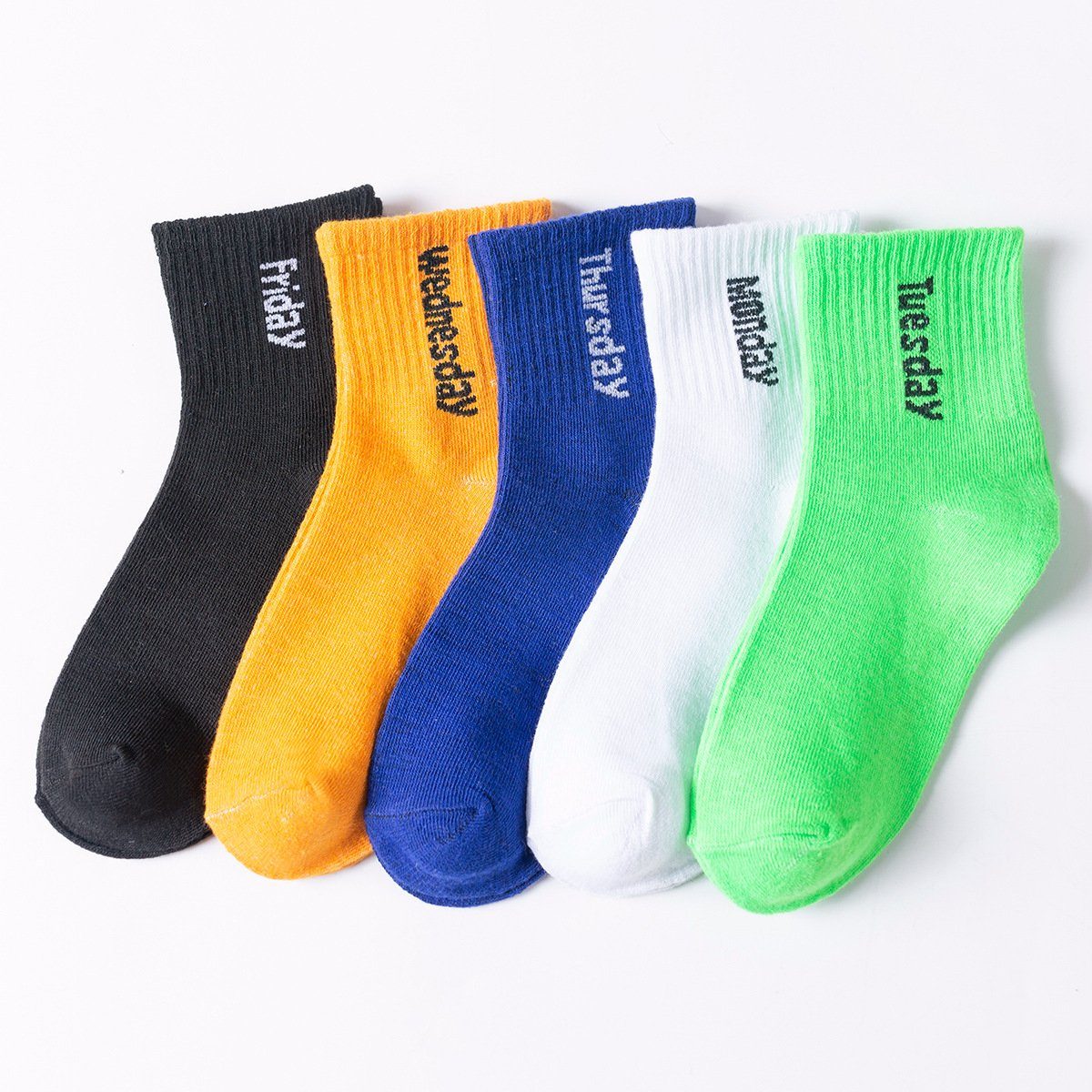 Blusmart Basicsocken Socken in 5 verschiedenen Farben (Set, 10-Paar, 5 Tage Socken) Atmungsaktive Socken aus Baumwolle