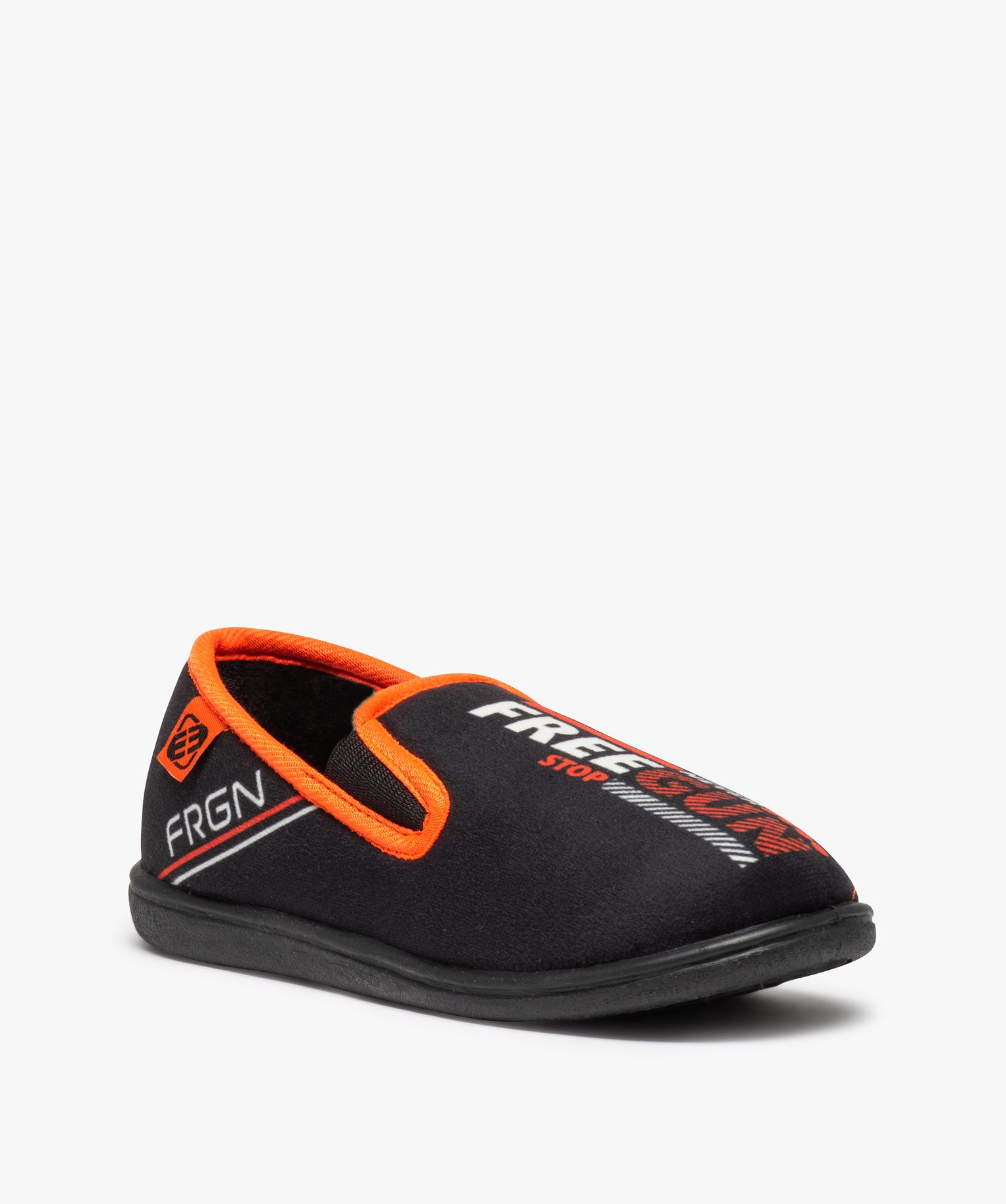 Chaussons Garçon en velours ras imprimé – Freegun noir | GEMO