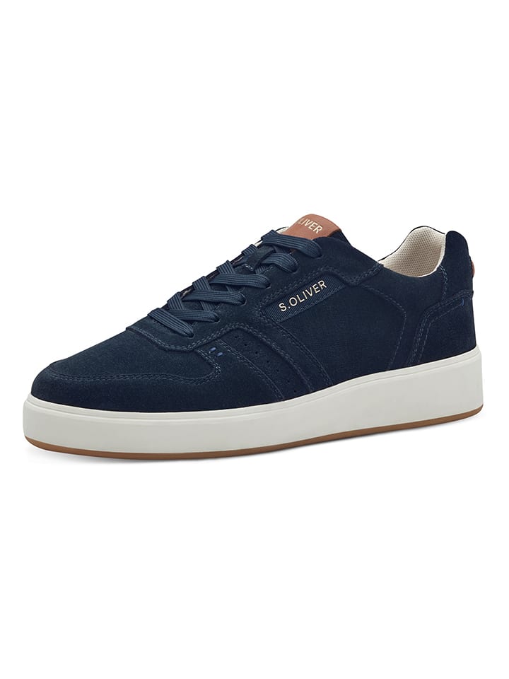 s.Oliver Leder-Sneakers in Dunkelblau günstig kaufen