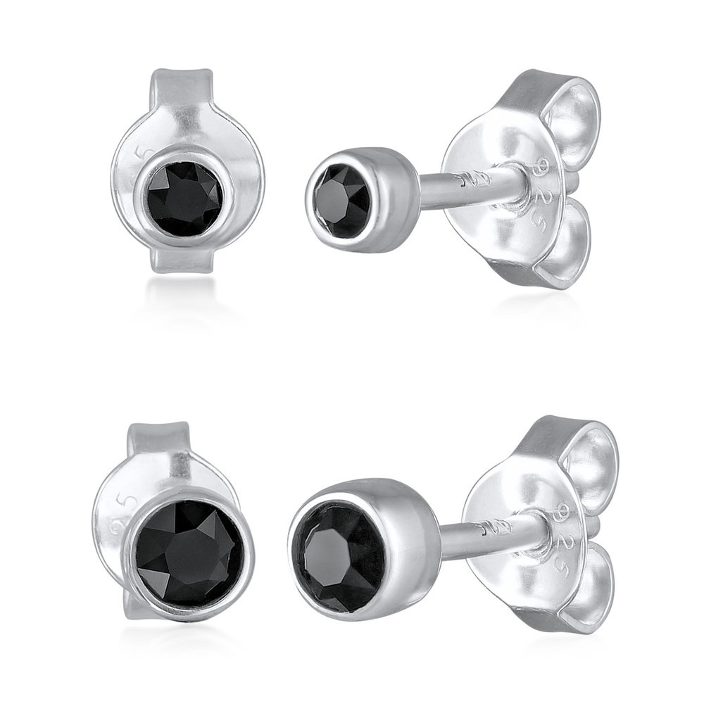 Elli Elli Boucles d'Oreilles Femmes clous d'oreilles Basique set de 2 avec cristal en  Boucles d'oreilles