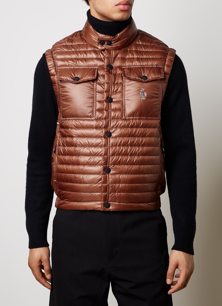 Moncler Ollon prošiveni prsluk s perjem i logotipom