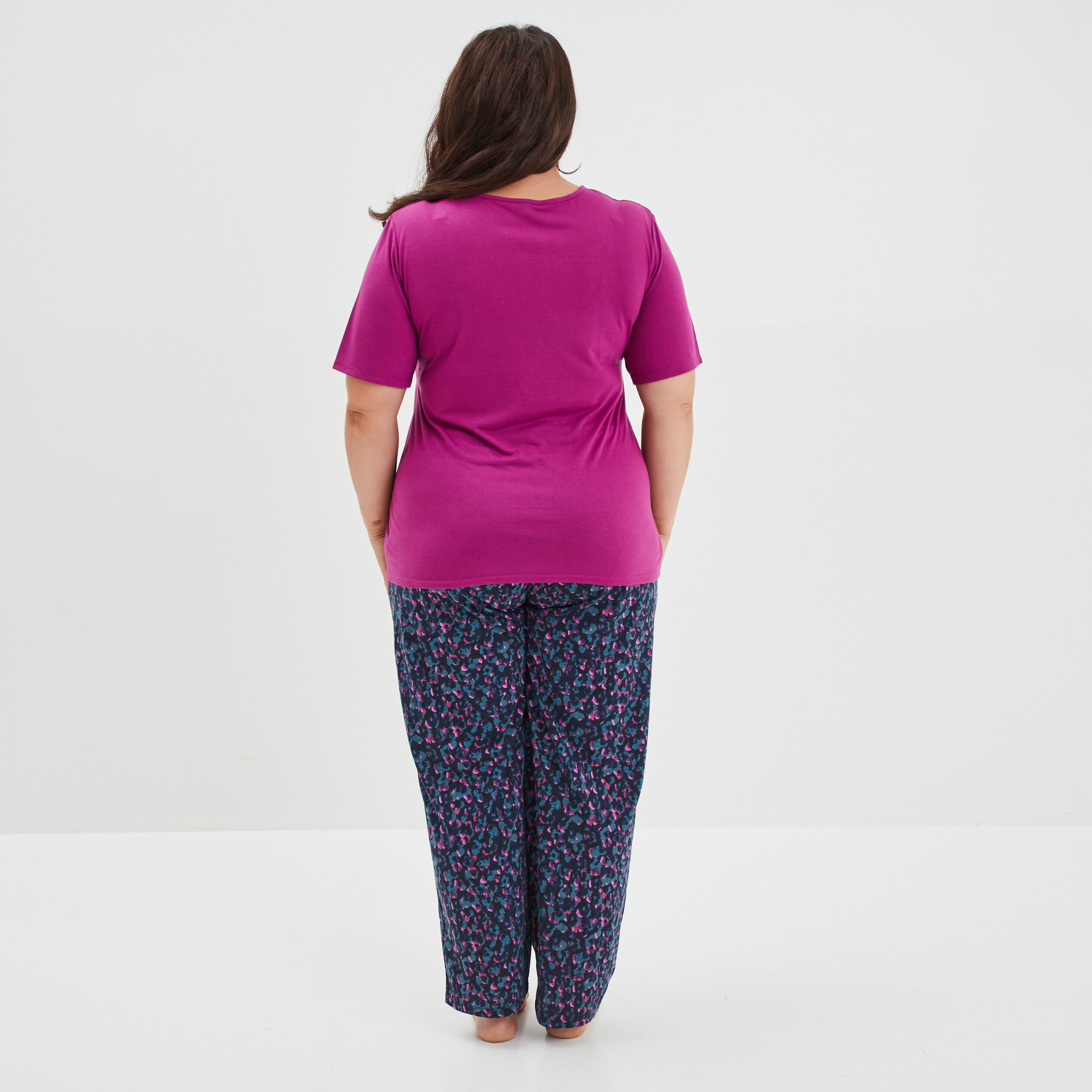 Ensemble pyjama pantalon 2 pièces bleu femme grande taille | La Halle